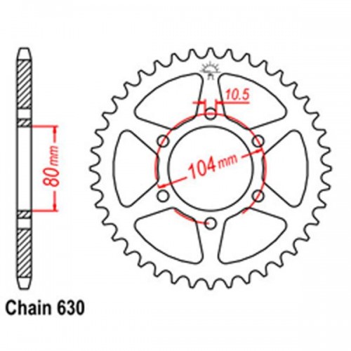 Rear Sprocket KAWASAKI 630 32-010-38