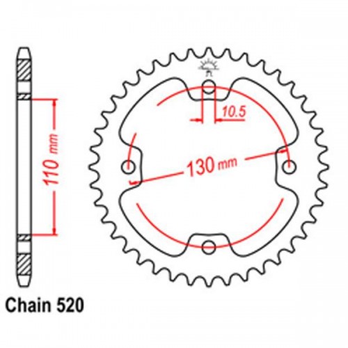 Rear Sprocket KAWASAKI 520 32-041-38